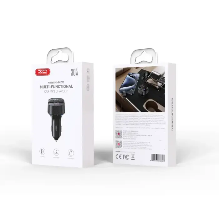 XO transmitter FM BCC17 Bluetooth MP3 car charger 30W black Фото num