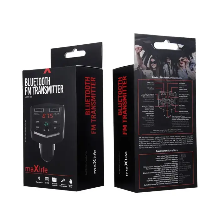 Maxlife MXFT-02 Автомобильный FM Transmitter USB | Micro SD  Фото num