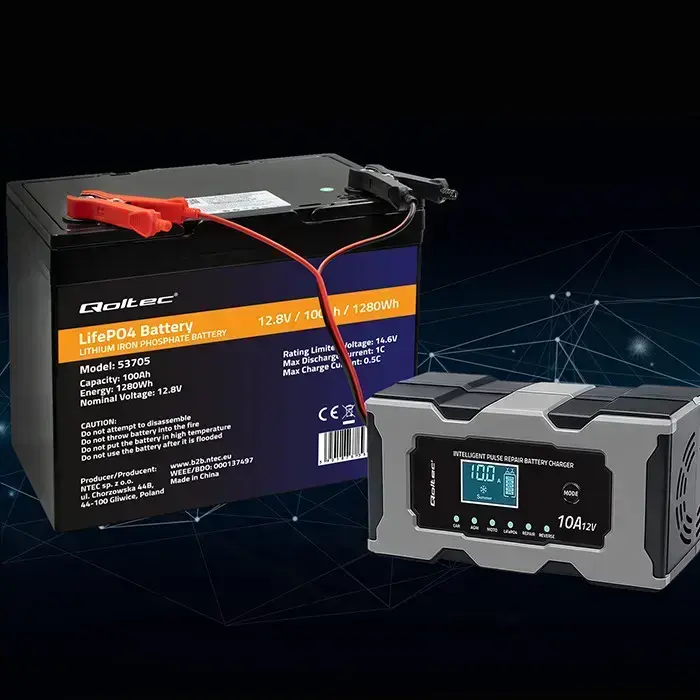 Qoltec Intelligent microprocessor charger 12V 10A | Rectifier with repair function for AGM GEL LiFePO4 battery | LCD Foto 5