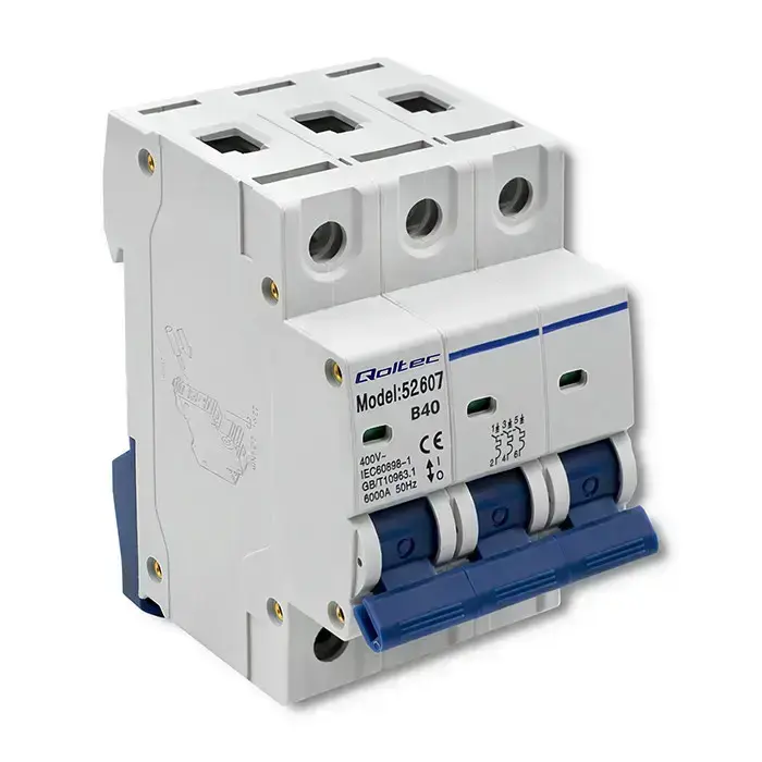 Qoltec Overcurrent Circuit Breaker B40| Fuse | AC | 40A | 3P Фото num
