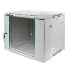 Qoltec RACK Cabinet 19" | 9U | 600 x 500 x 450 | Tempered doors | Hanging | Steel case | Lock | Grey Фото num