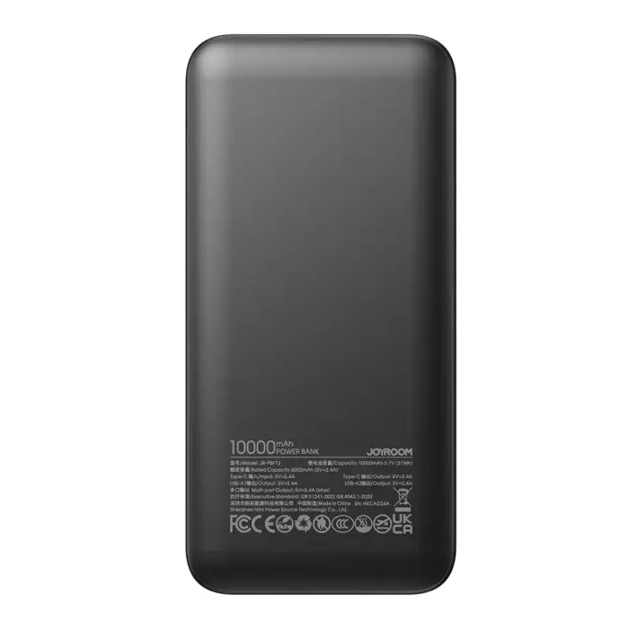 Joyroom JR-PBF12 внешний аккумулятор (powerbank) | 10000 mAh | 12W | USB-A, USB-C | черный Фото num