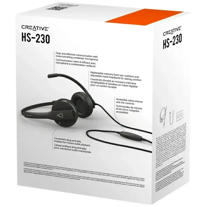 Creative HS-230 Wired Headphones with USB Microphone Black Foto 8