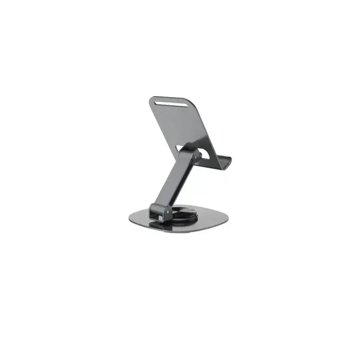 Devia folding holder stand EL243 for phone tablet rotating 360 gray metal Foto 2