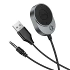 Wireless car receiver Hoco AUX Bluetooth with cable Jack 3,5 mm E150 metal gray Фото num