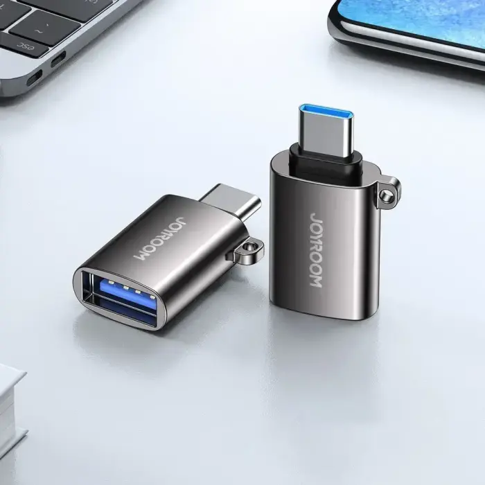 Joyroom USB 3.2 Gen 1 (Male) - USB Type C (Female) adapter black (S-H151 Black) Фото num