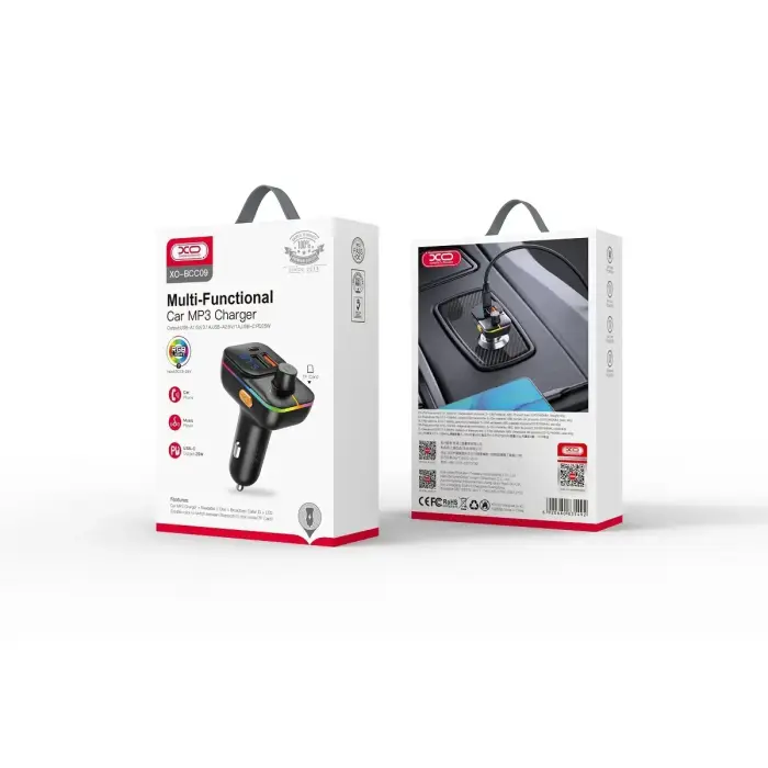 XO transmiter FM BCC09 Bluetooth MP3 car charger 25W black Photo
