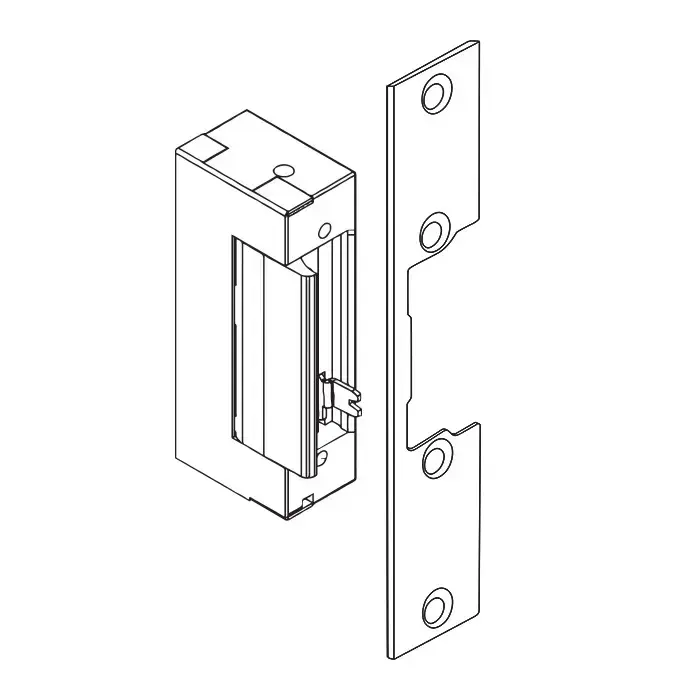 Qoltec Double-sided straight plate for electric door strike | Catch plate | 110mm | Stainless steel Photo