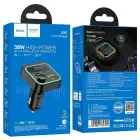 HOCO car transmitter FM bluetooth 2 x USB A + Type C PD QC3.0 20W E85 black Фото num