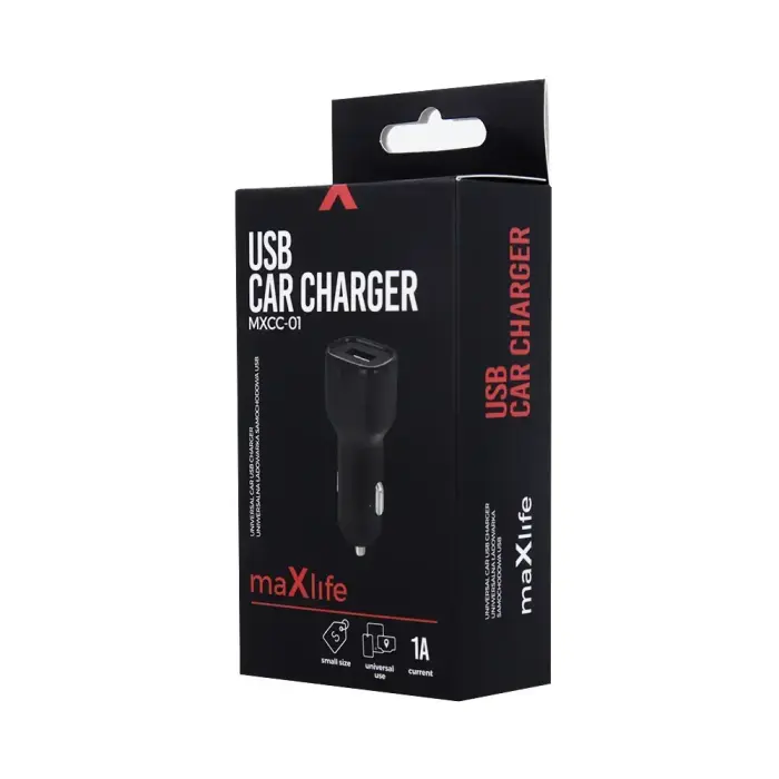 Maxlife MXCC-01 auto lādētājs | 5W | USB-A | melns Foto 5