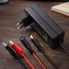 Qoltec Automatic charger for AGM GEL STD batteries | 12V charger | 2A | 24W | 5.5x2.1 | 1.8m cable Photo