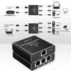 Qoltec Splitter Ethernet mini SWITCH 1x3 RJ45 | 1000Mb/s | USB-C | Aluminium Photo