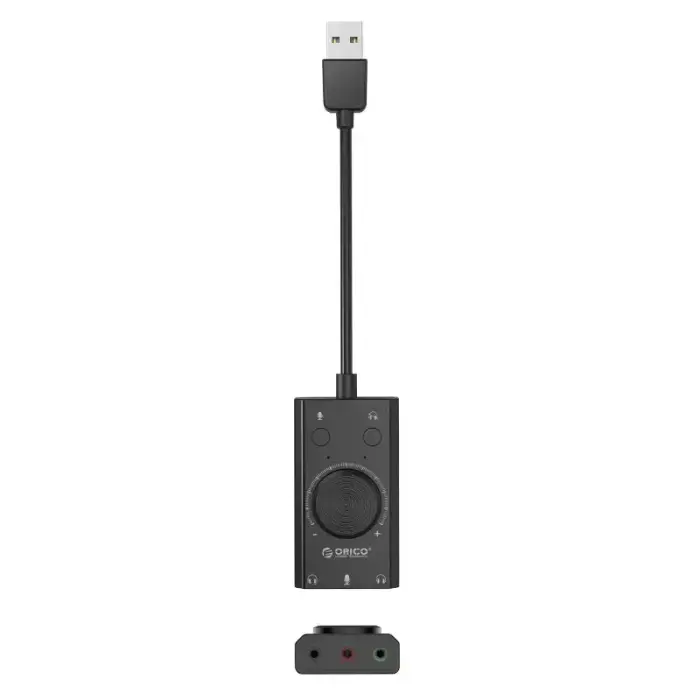 Orico SC2 External Multifunction Sound Card with USB-A - Black Foto 1