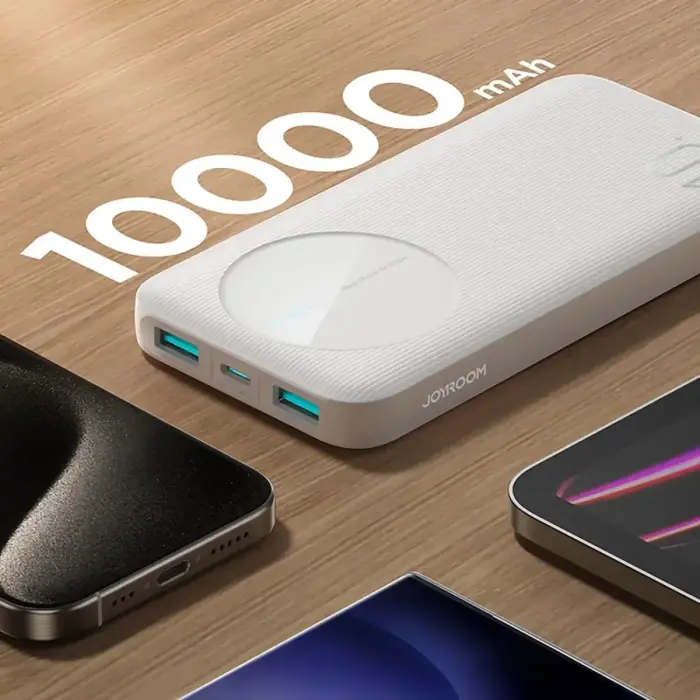 Joyroom JR-PBF12 внешний аккумулятор (powerbank) | 10000 mAh | 12W | USB-A, USB-C | белый Фото num