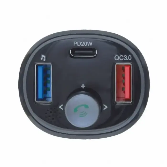 ART transmiter FM bluetooth 5.0 + USB A QC3.0 + Typ C (total 30W) FM-73 black Фото num