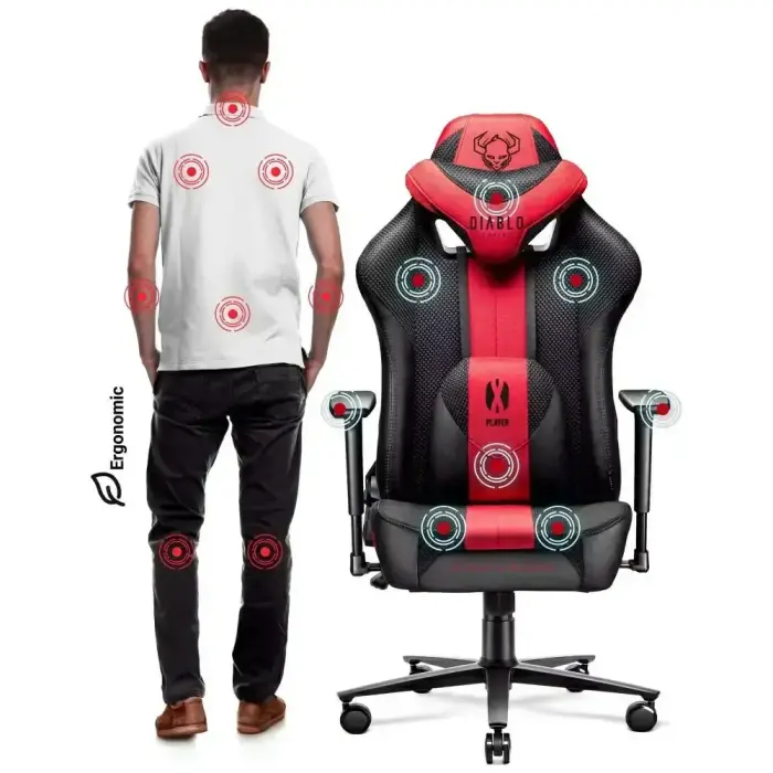 Gaming chair Diablo Chairs X-Player 2.0 King Size crimson/anthracite Foto 7