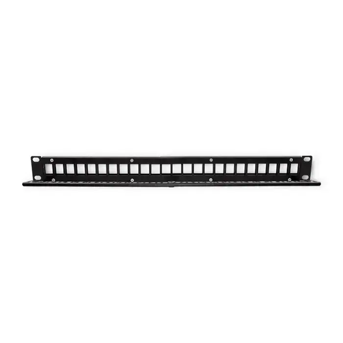 Qoltec Patch panel RACK | 24 ports | UTP blank | Black Foto 3