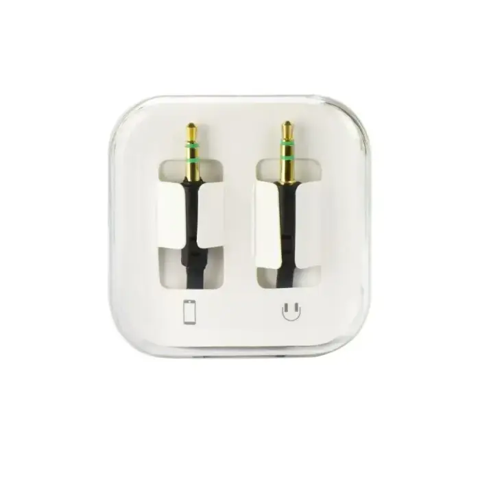Cable AUX Jack 3,5 mm (male) to Jack 3,5 mm (male) BOX 1 m black  Photo
