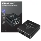 Qoltec Splitter mini SWITCH 1x2 port RJ45 | 1000Mbps | USB-C | Aluminium Photo