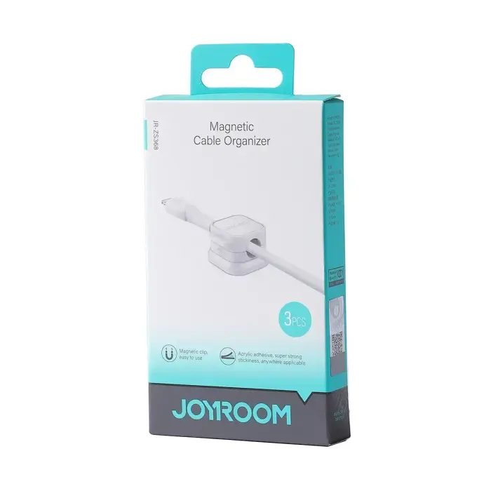 Joyroom JR-ZS368 magnetic cable organizer - white (3 pcs.) Фото num