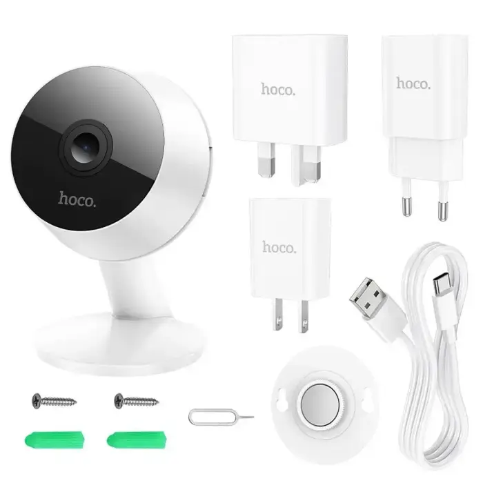 Indoor camera Hoco 3MP Full HD D3 white Фото num
