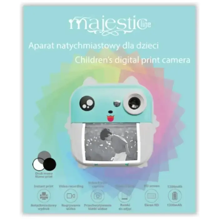 Instant camera for children MajesticLine blue Фото num