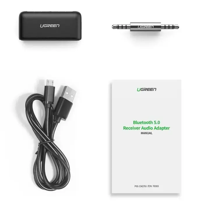 UGREEN CM279 Аудиопередатчик, AUX, Bluetooth 5.0 aptX (черный) Фото num