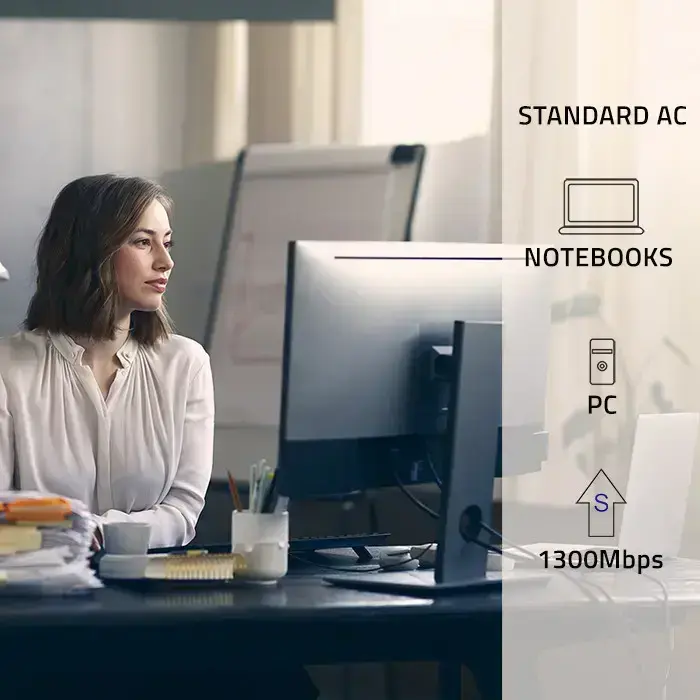 Qoltec Wireless Ultra fast DUAL mini WiFi adapter 2 x 2dBi  | Standard AC | USB 3.0 | 1300Mbps Фото num