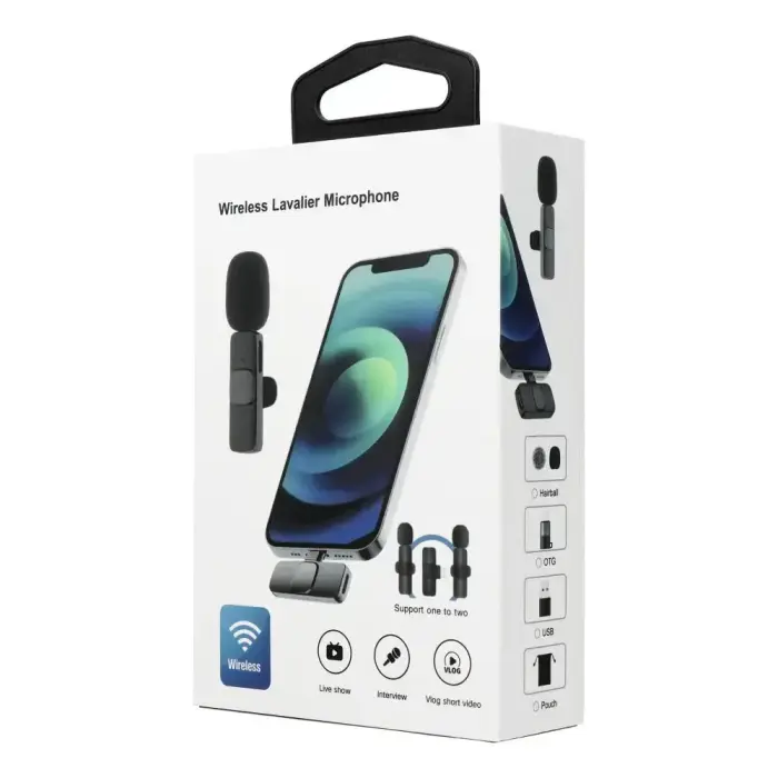Wireless lavalier microphone Lightning double (2 in set) K1 white Photo