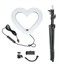 LED Ring Stream RGB lamp 10" with holder for mobile HEART + tripod JM26-10 black Фото num