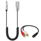 Qoltec Wireless Audio Receiver Adapter HiFi Home&Car | Bluetooth 6.0 | 2 x RCA | 1 x AUX 3.5mm | USB | Microphone Фото num