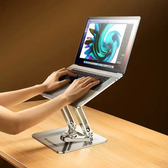 Wozinsky WRS-CPY84SS Aluminum Laptop and Tablet Stand + Free Smartphone Stand - Silver Фото num
