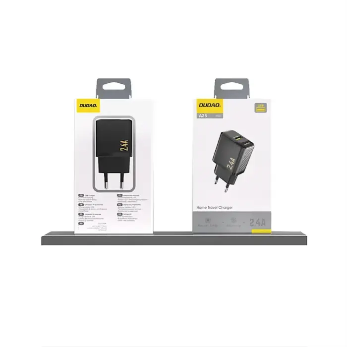 Dudao A23 tīkla lādētājs | 2.4A | USB-A | melns Foto 3