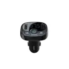 Baseus FM Transmitter T typed Bluetooth 2xUSB microSD (Black) Фото num