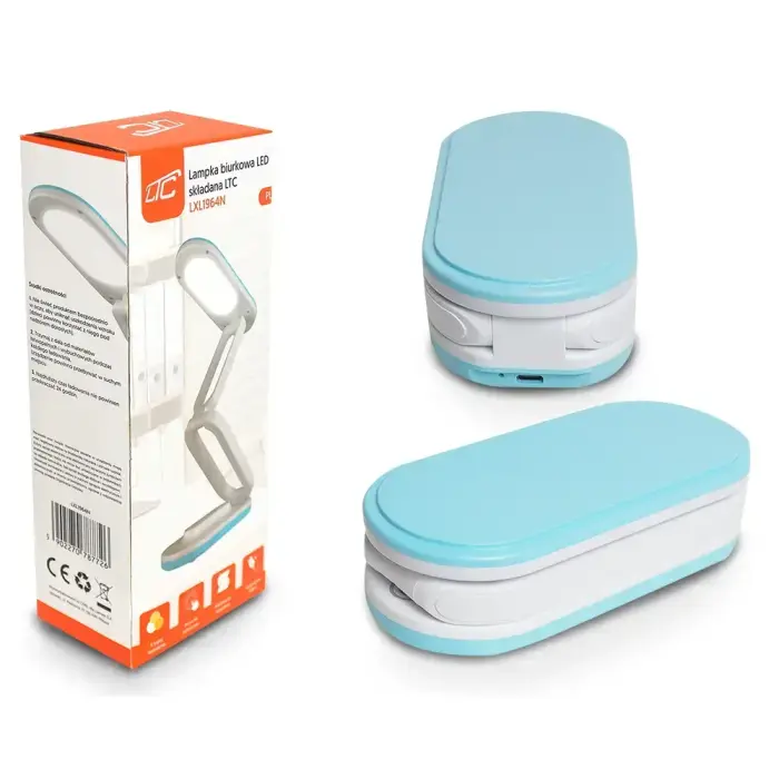 Collapsable LED desk Lamp 10W, 3000/4500/6000K, 1200mAh, blue, LTC Foto 5