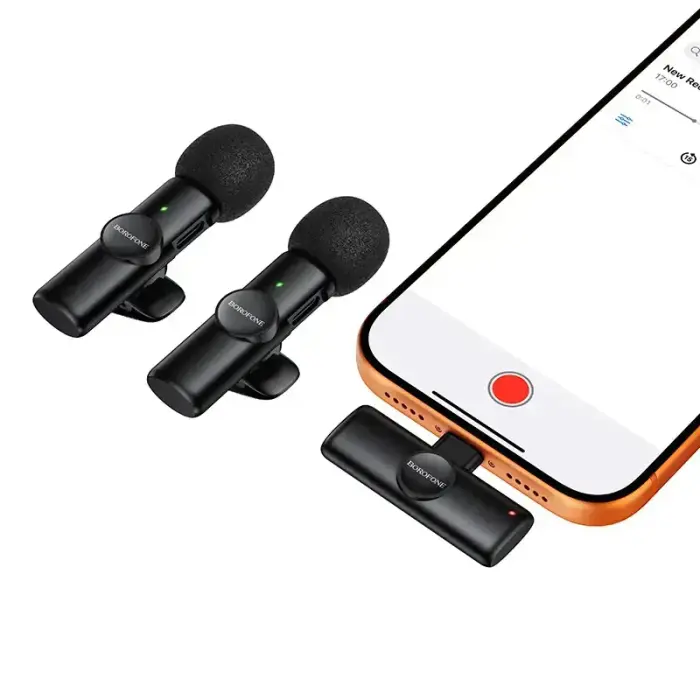 Borofone Lavalier wireless microphone BFK16A Winner Type C black - 2 pieces Foto 3