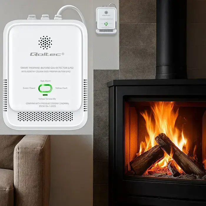 Qoltec Certified Propane-Butane Gas Leak Sensor | LPG detector | 85dB alarm | LED Фото num