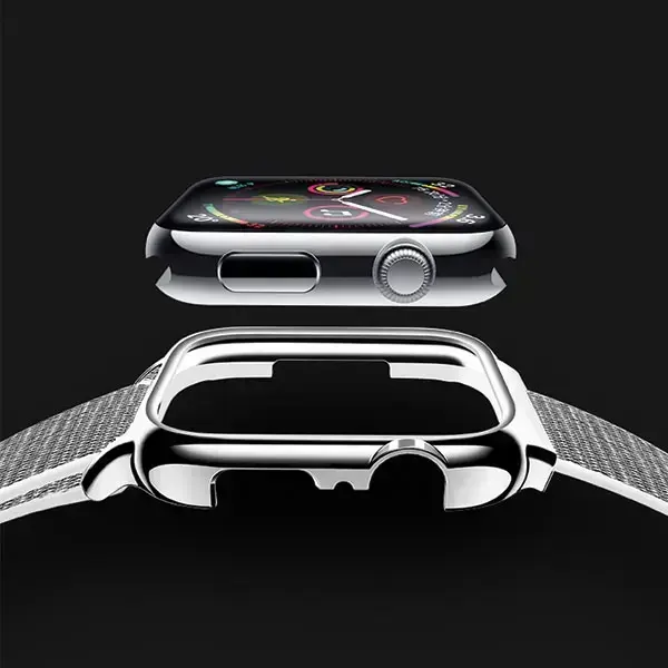 USAMS Pasek z etui Apple Watch 4|5|6|7| SE 44|45mm. czarny|black ZB74IW1 (US-ZB074) Photo