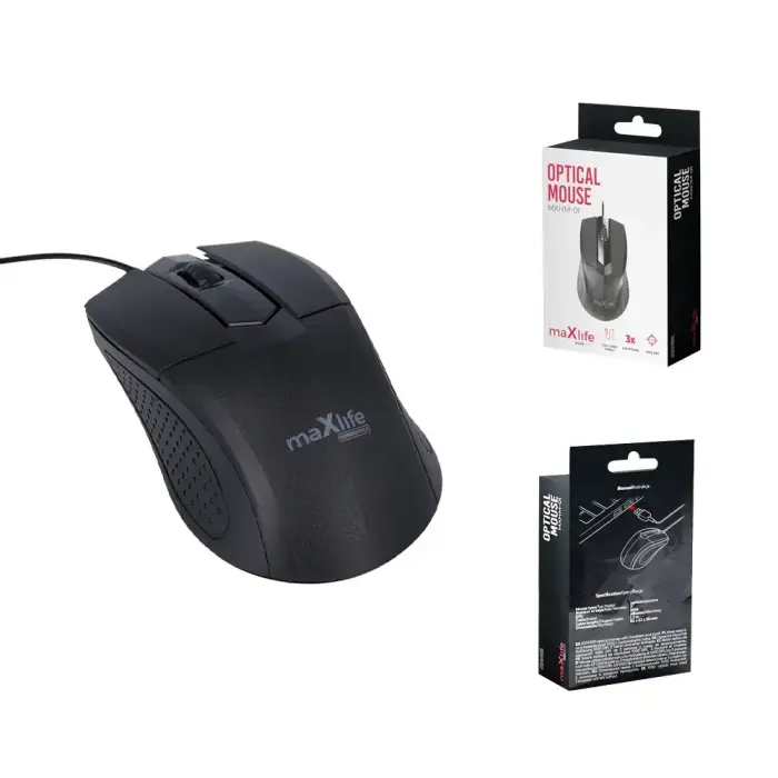 Maxlife Home Office MXHM-01 optical mouse 1000 DPI 1,2 m black Photo