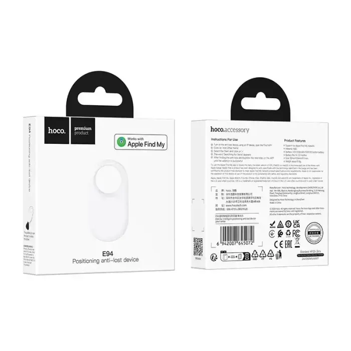 Locator compatible with Apple Find My Hoco E94 pearl white Foto 6