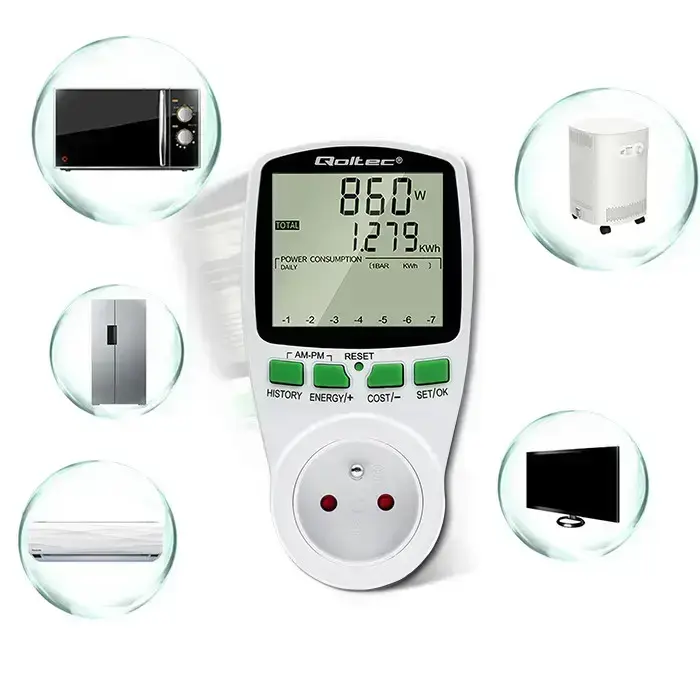 Qoltec Power meter PM0627 with history | 3680W | 16A | LCD Foto 4