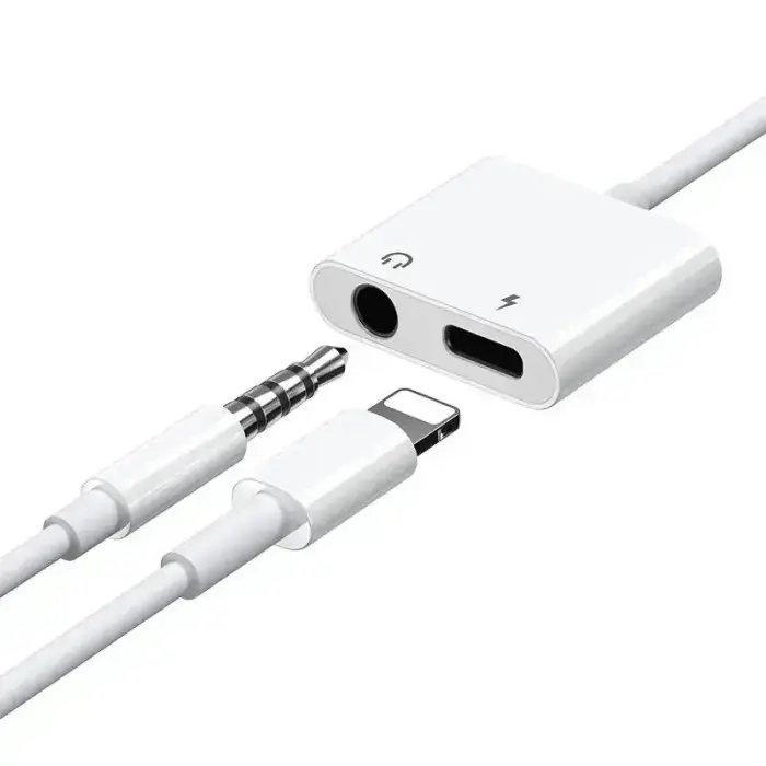Joyroom Lightning - Lightning | 3,5 mm mini jack headphone adapter audio and charging white (S-Y104) Photo