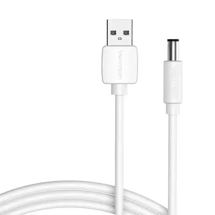 Power Cable USB 2.0 to DC 5.5mm Barrel Jack 5V Vention CEYWG 1,5m (white) Фото num