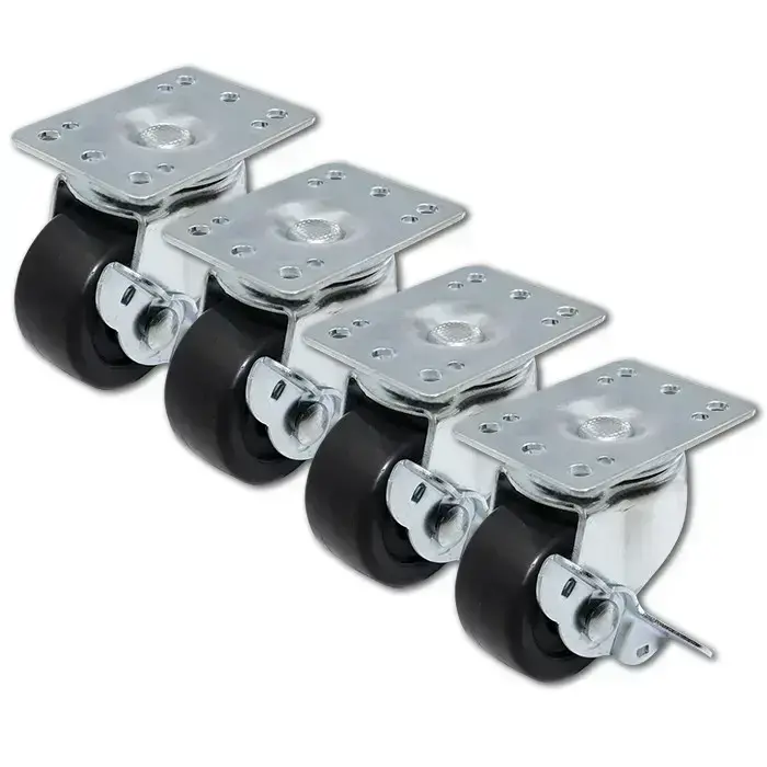 Qoltec Castors with brake for racks 19''| 4pcs. Photo