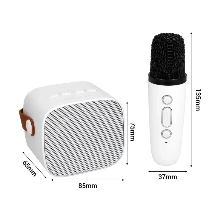 Blavec Portable Bluetooth Speaker WS-07 Karaoke Party - 5W with 2 microphones (WS07-2MW) white Фото num