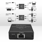 Qoltec Splitter mini SWITCH 1x2 port RJ45 | 1000Mbps | USB-C | Aluminium Photo