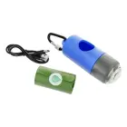 Dog excrement bag dispenser with carabiner and flashlight LLFG24033 blue Фото num
