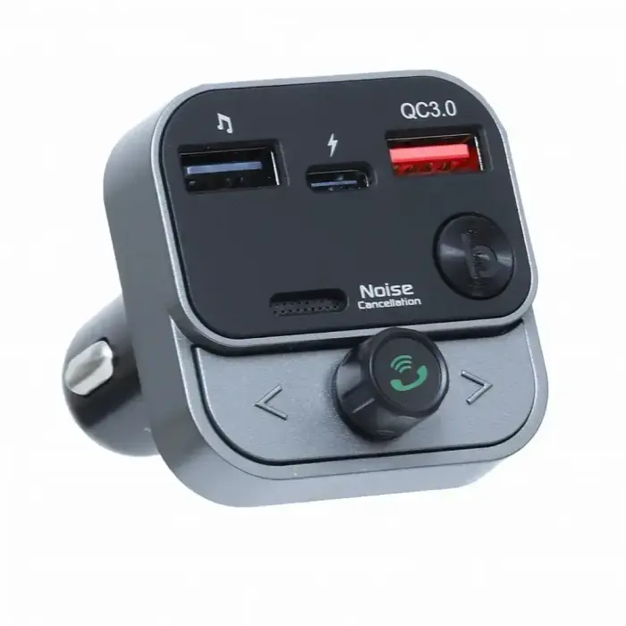 ART transmiter FM bluetooth 5.0 + USB A QC3.0 + Typ C (total 30W) FM-84B black Фото num