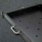 Qoltec Solid steel mount shelf with handle for RACK | 600*600 | Pull-out | Black Photo