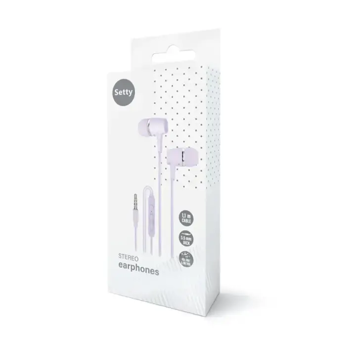 Setty wired earphones SPD-J-29 lilac Photo